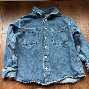 GAP Kids Oversized Heavyweight Shirt Jacket Denim Sz 5